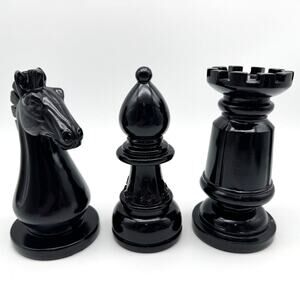 Hobby Lobby Chess Pieces Large Black Knight Bishop Rook 5 3/4"